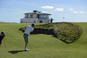 Golfers playing at Castle Stuart in the Links Golf Cup Salver